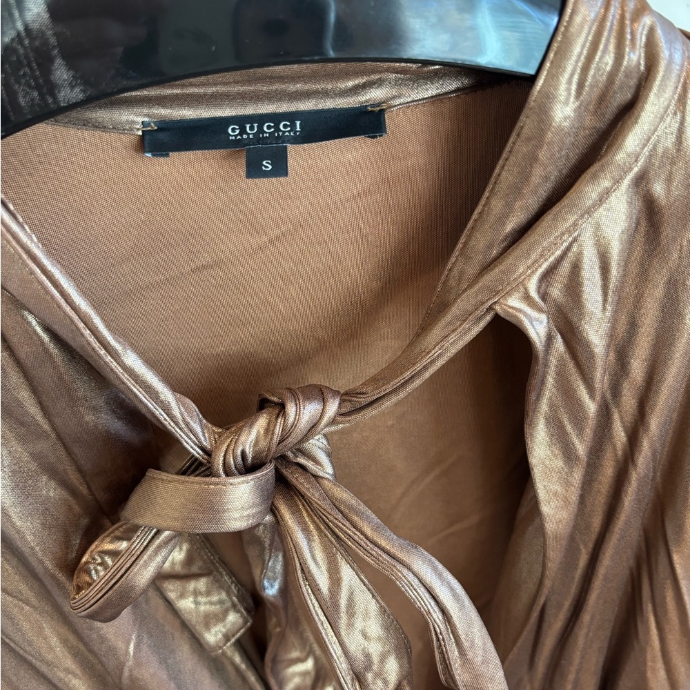 Gucci Metallic Bronze‎ Long-Sleeve Dress - Picture 5 of 12